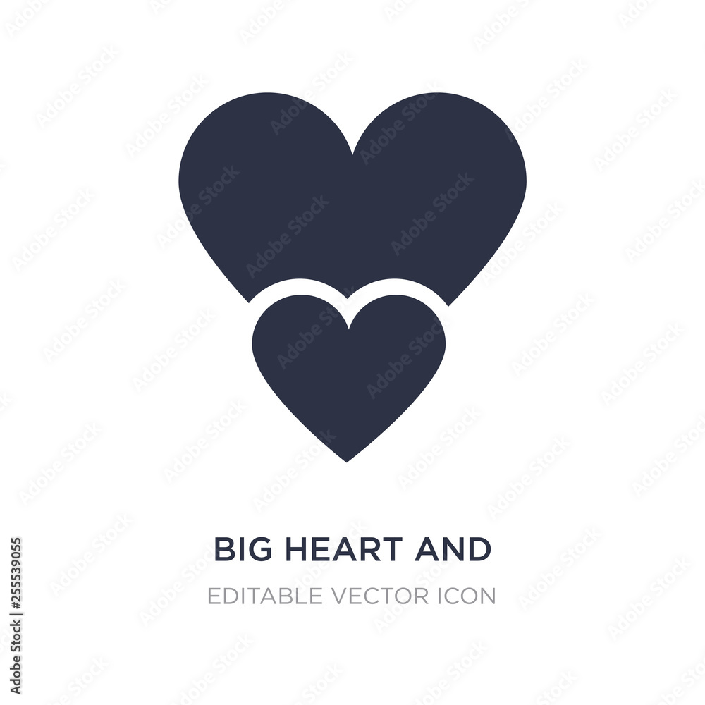 big heart and little heart icon on white background. Simple element illustration from Shapes concept.