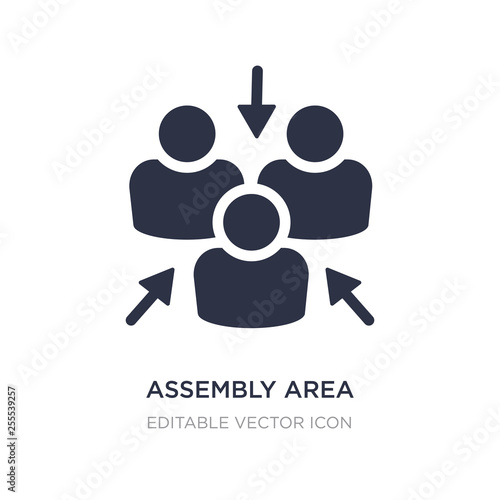 assembly area icon on white background. Simple element illustration from Shapes concept.