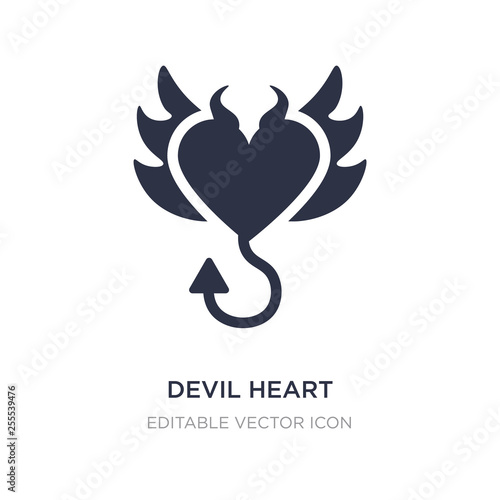 devil heart with wings icon on white background. Simple element illustration from Shapes concept.