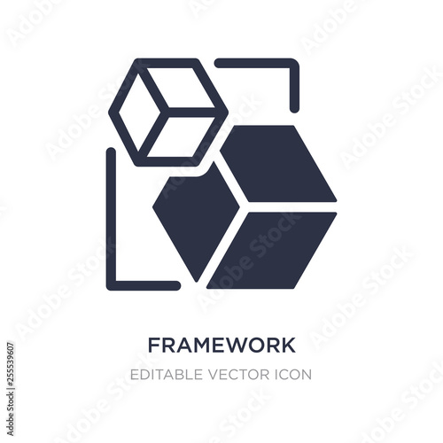 framework icon on white background. Simple element illustration from Shapes concept.