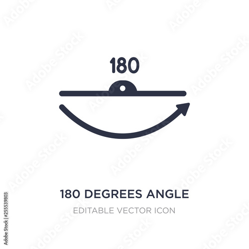 180 degrees angle icon on white background. Simple element illustration from Shapes concept.