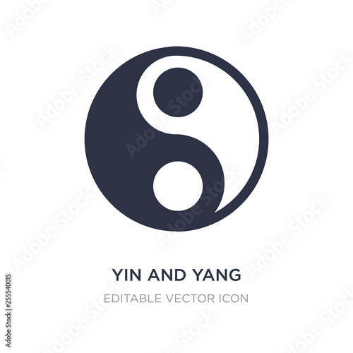 yin and yang icon on white background. Simple element illustration from Shapes concept.