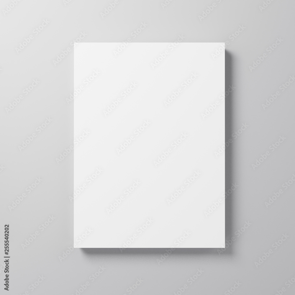 Empty advertising poster (banner) - mockup template on gray background. 3D rendering Empty advertising poster (banner) - mockup template on gray background. 3D rendering