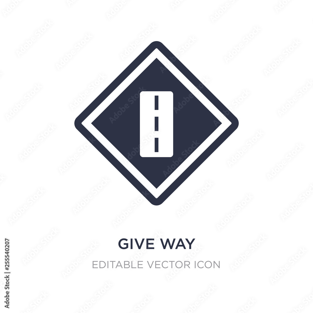 give way icon on white background. Simple element illustration from Signaling concept.