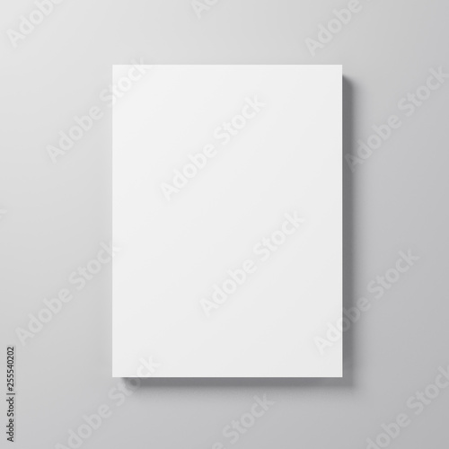 Empty advertising poster (banner) - mockup template on gray background. 3D rendering