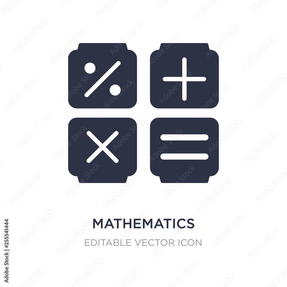 Fototapeta premium mathematics icon on white background. Simple element illustration from Signs concept.