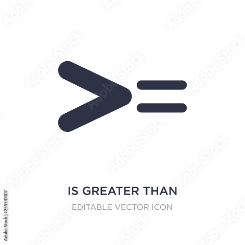 is greater than or equal to icon on white background. Simple element illustration from Signs concept.