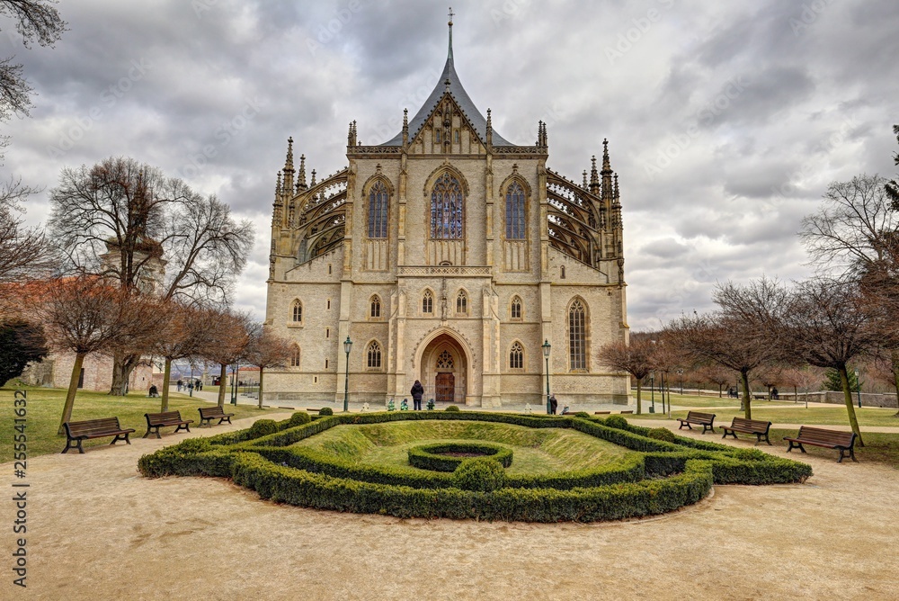 Front side of Saint-Barbara cathedral of Kutna-Hora