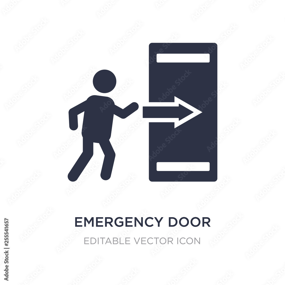 emergency door icon on white background. Simple element illustration from Signs concept.