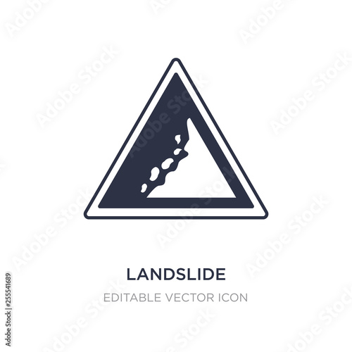 landslide danger triangular traffic icon on white background. Simple element illustration from Signs concept.