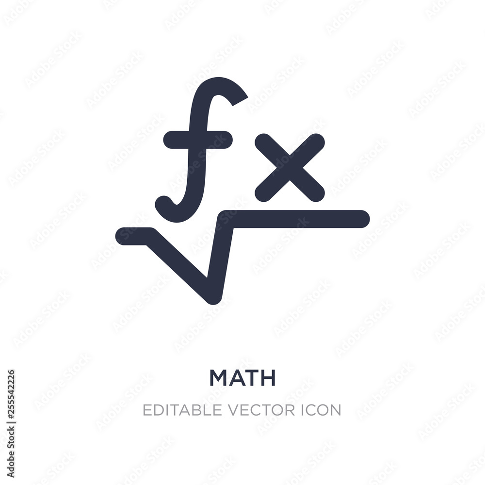 Obraz premium math icon on white background. Simple element illustration from Signs concept.