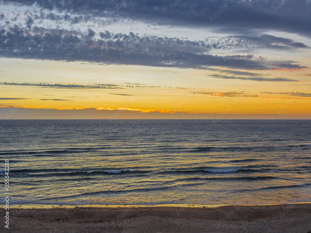 Fototapeta premium Autumn evening sunset at Seaford Beach, Adelaid, South Australia