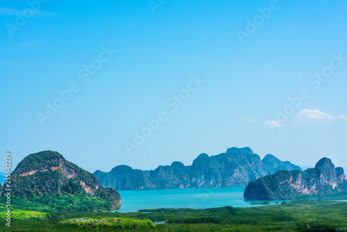 scenic view of samed nang chee archipelago and bay at phang nga province, Thailand