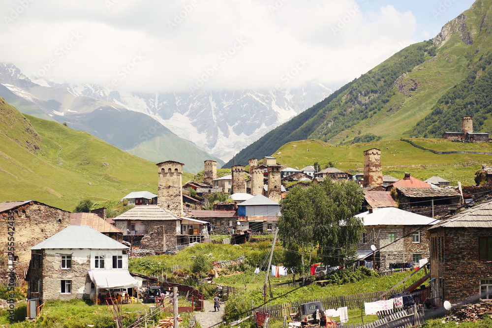 Old valley Ushguli in Georgia