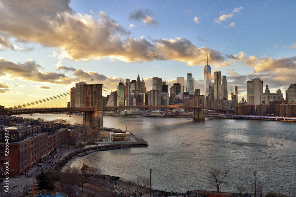 Sunset over a Manhattan.