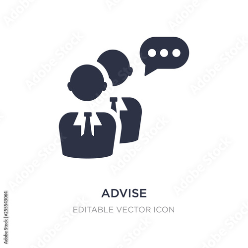 advise icon on white background. Simple element illustration from Social media marketing concept.