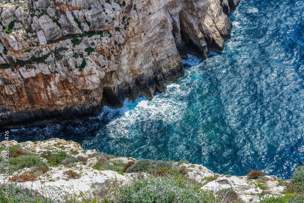 Bay between the rocks near Blue Grotto, Malta