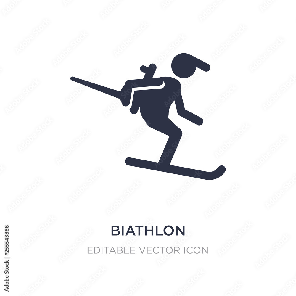 biathlon icon on white background. Simple element illustration from Sports concept.