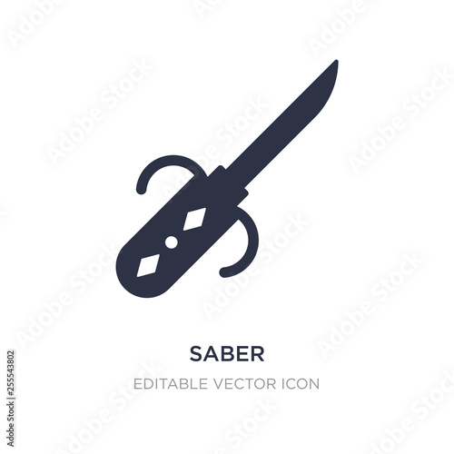 saber icon on white background. Simple element illustration from Sports concept.