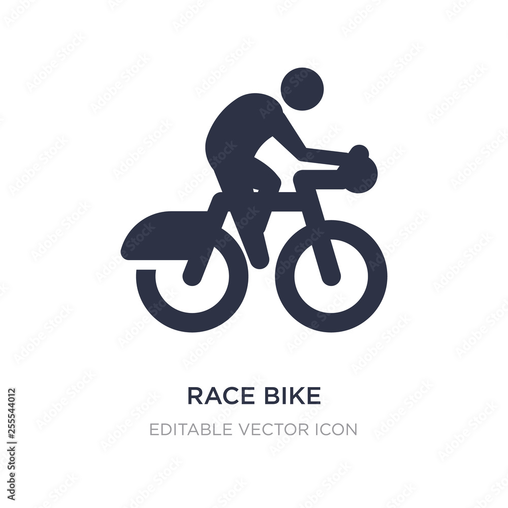 race bike icon on white background. Simple element illustration from Sports concept.