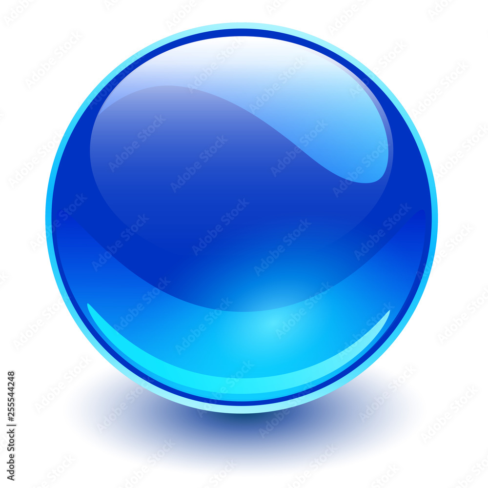 Glass sphere blue, vector shiny ball. Glass sphere blue, vector shiny ball.