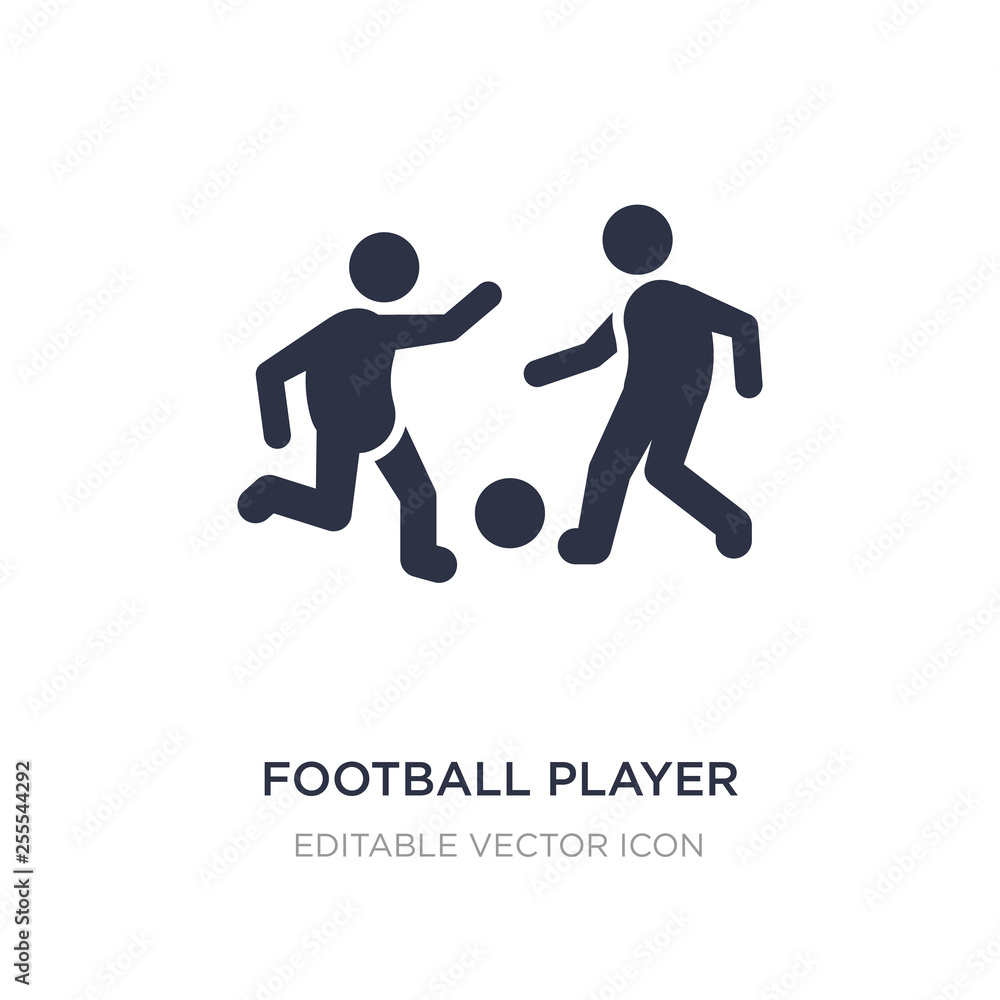 football player with ball icon on white background. Simple element illustration from Sports concept. football player with ball icon on white background. Simple element illustration from Sports concept.