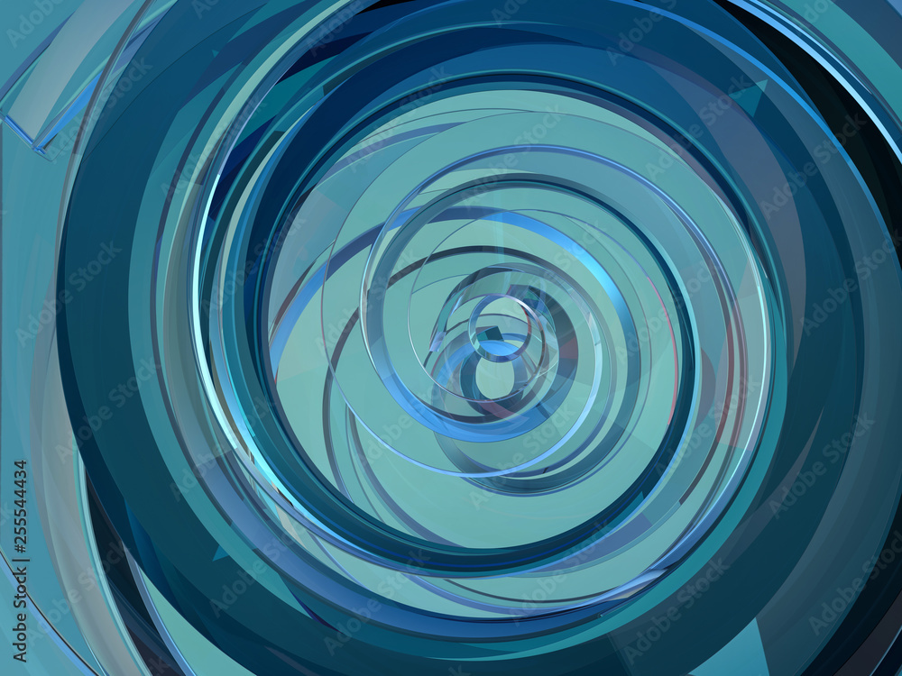 Abstract swirly blue shape on black background. 3D Abstract swirly blue shape on black background. 3D