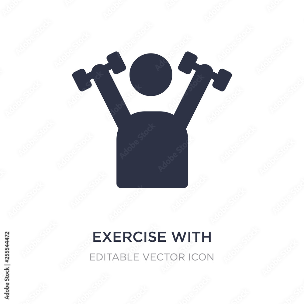exercise with dumbbells icon on white background. Simple element illustration from Tools and utensils concept.