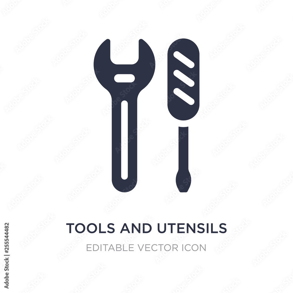 tools and utensils icon on white background. Simple element illustration from Tools and utensils concept.
