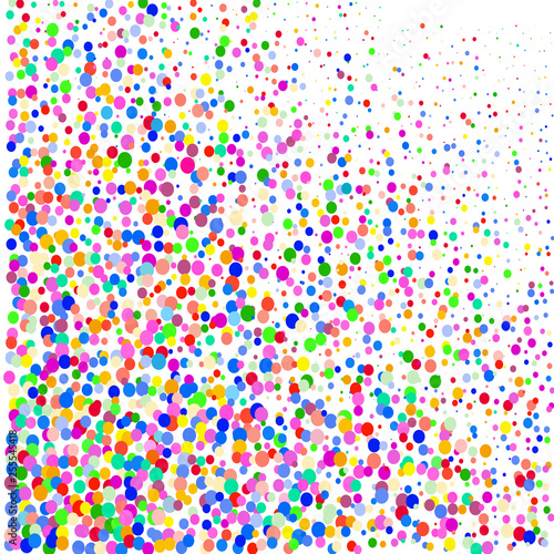 Multicolored dots on white background 