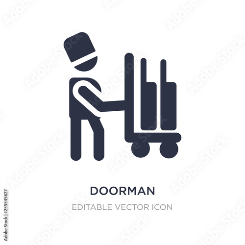 doorman icon on white background. Simple element illustration from Transportation concept.