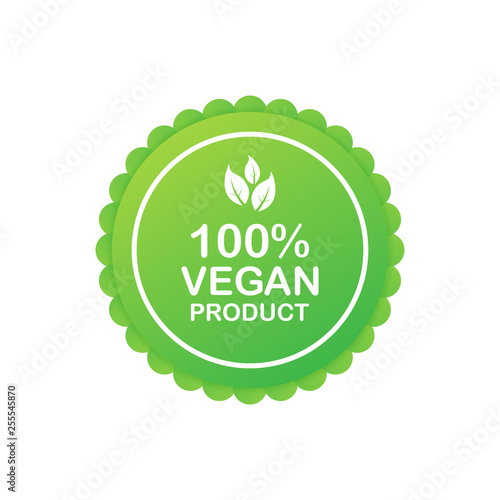 100 procent vegan product. Healthy food labels with lettering. Vegan food stickers. Organic food badge. Lettering Natural. Vector illustration.