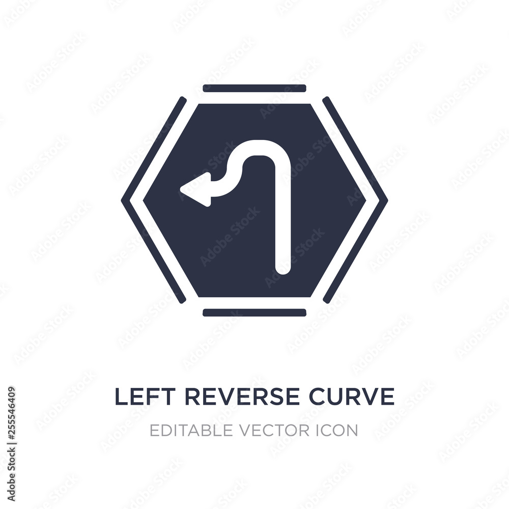 left reverse curve icon on white background. Simple element illustration from UI concept. left reverse curve icon on white background. Simple element illustration from UI concept.