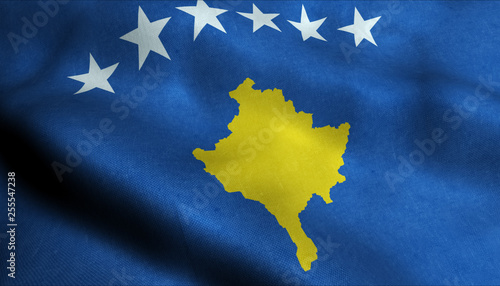 Kosovo Waving Flag in 3D