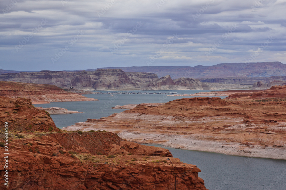 lake powell clouds and blue water