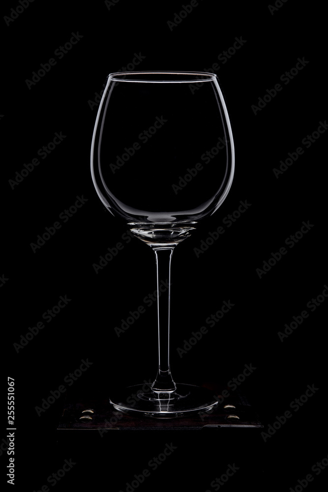 glass isolated on black background