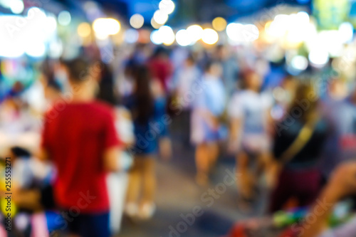 Group of blurred people shopping in outdoor market © themorningglory