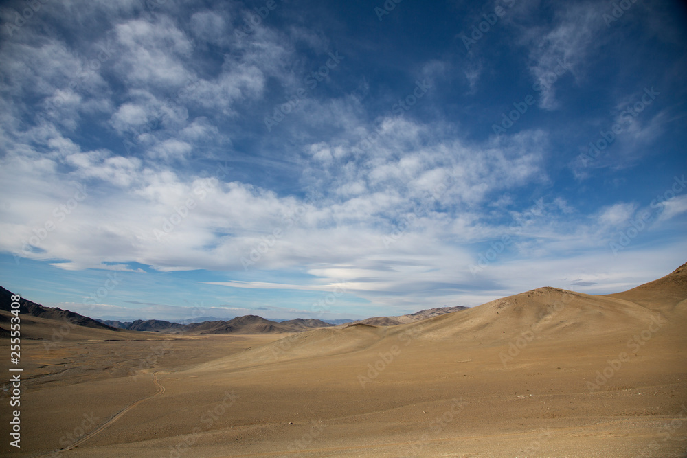 road in a landscape of Wester Mongolia road in a landscape of Wester Mongolia