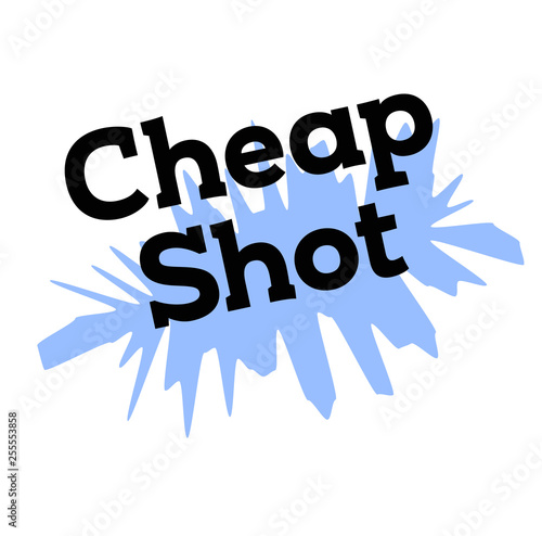 cheap shot stamp on white