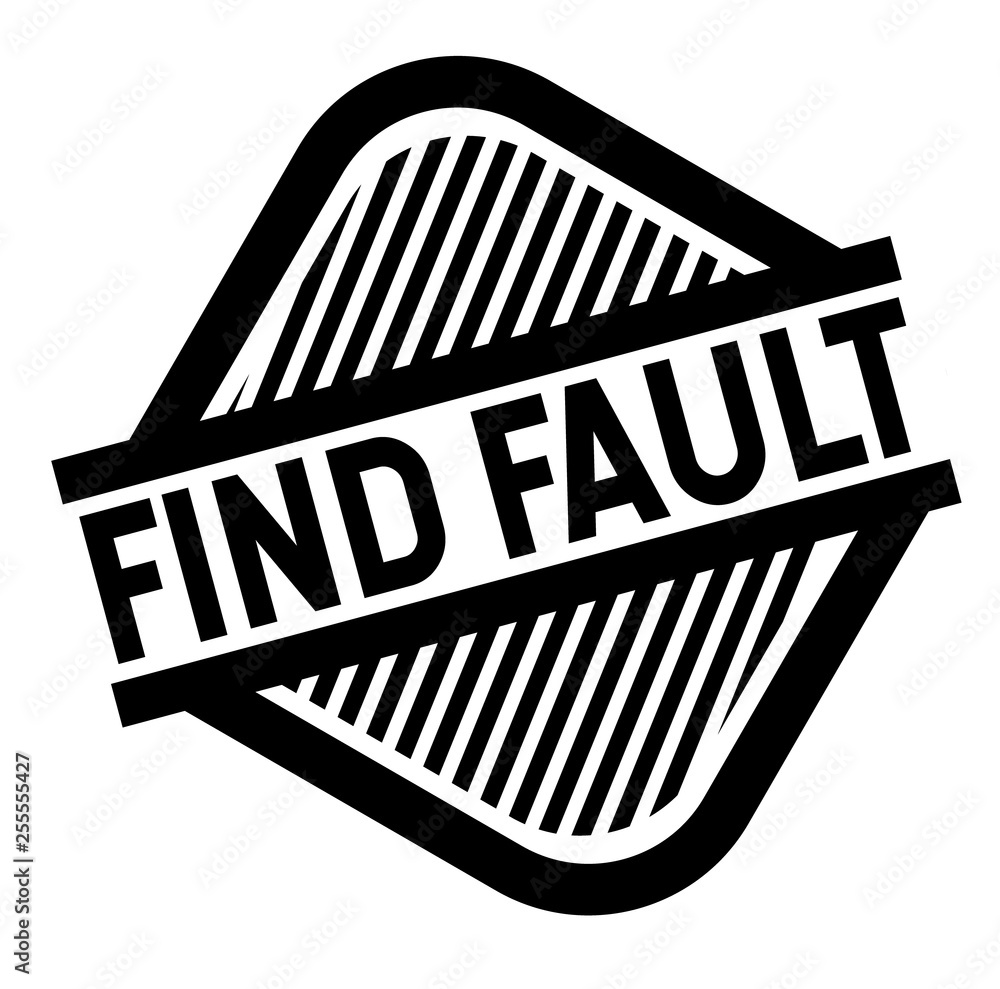 Fotografie Find Fault stamp on white