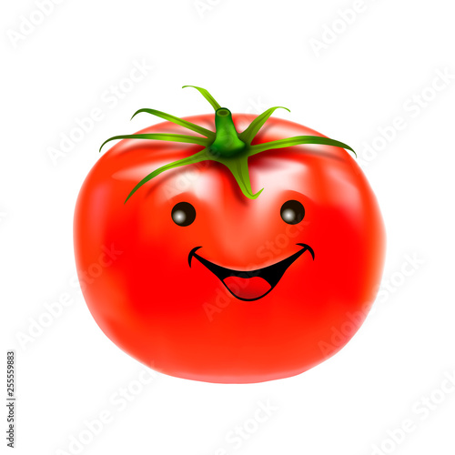 Tomato on a white background. Red tomato.Tomato close-up.