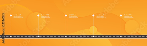 Road map and journey route infographics template. Winding road timeline illustration. Flat vector illustration. Eps 10