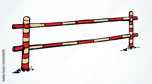 Barrier for horse racing. Vector drawing