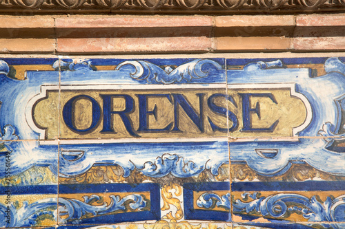 Orense Sign; Plaza de Espana Square; Seville
