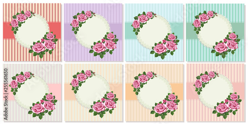 Vector illustration with pink rose flowers. Romantic design for cosmetics perfumery women's products.