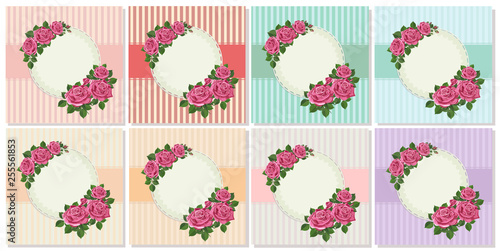 Vector illustration with pink rose flowers. Romantic design for cosmetics perfumery women's products.