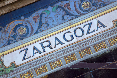 Zaragoza Sign; Plaza de Espana Square; Seville