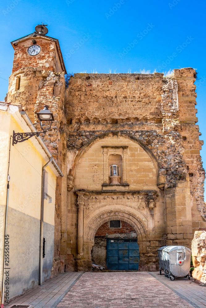 Ruins of the Church of San Nicolas at Plaza S. Nicolas, San Nicolas Square in Belorado, Province of Burgos, Castilla y Leon, Spain on the Way of St. James, Camino de Santiago