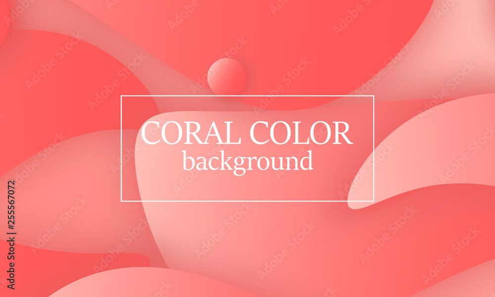 Coral color abstract background. Vector illustration.