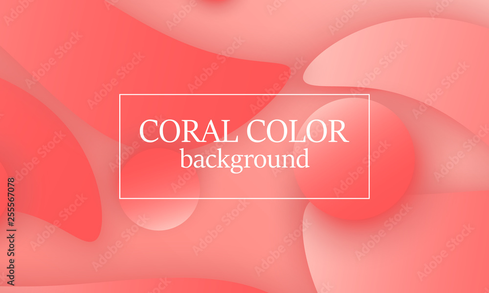 Coral color abstract background. Vector illustration.